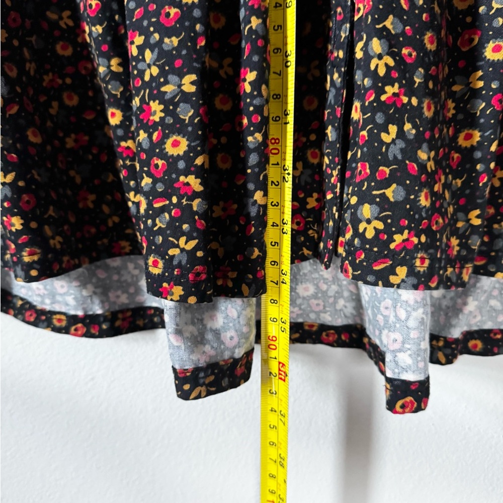Anthropologie Maeve Floral black Tunic Dress 0 - Picture 13 of 15